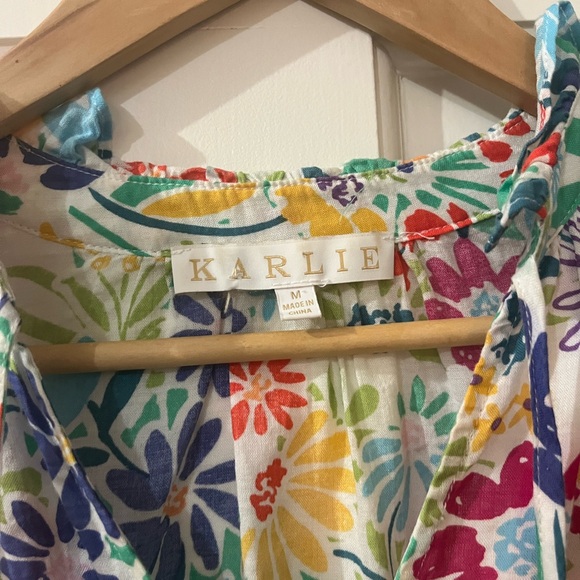 Karlie Cream Ruffled Mandarin Collar Blouse - Picture 2 of 2